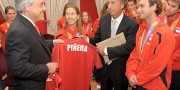 Presidente Sebastián Piñera, Michelle Wilson, Esteban Geyger, Esteban Krainz 