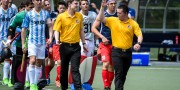 2016 Junior Pan Am Championship - ARG vs. USA - Umpires Paul Walker (left) and Tyler Klenk