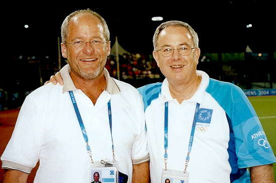 2004 Olympic Games, Athens - Eric Donegani with Ken Read (TD)