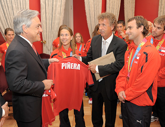 Presidente Sebastián Piñera, Michelle Wilson, Esteban Geyger, Esteban Krainz 