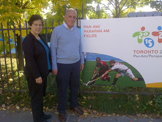 PAHF President Coco Budeisky and Board Member Mary Cicinelli visit the site of the 2015 Pan American Games in Toronto