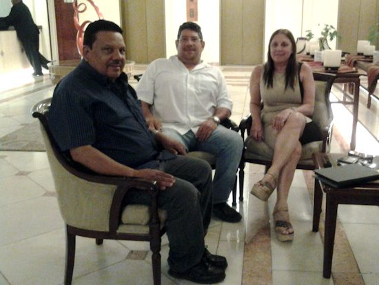 Emerson Velasquez, National Association VP, Alejandro Romero, President, with Laura Macchiotti, PAHF