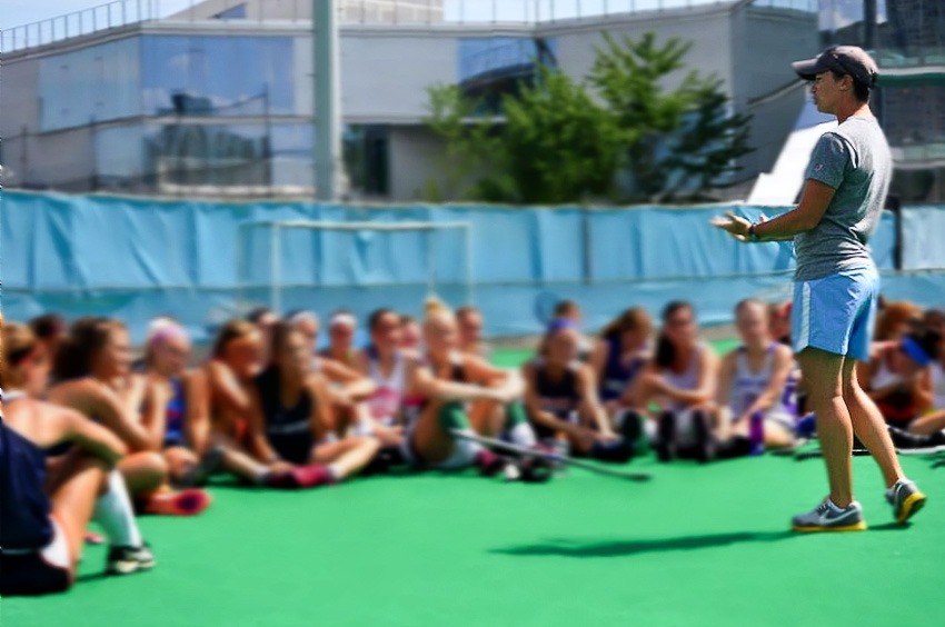 Caroline Nichols at a hockey camp