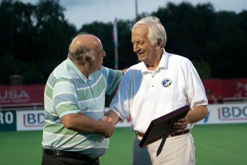 2009 - Chris Waters is awarded the PAHF Order of Merit by then President of the PAHF, Tony von Ondarza